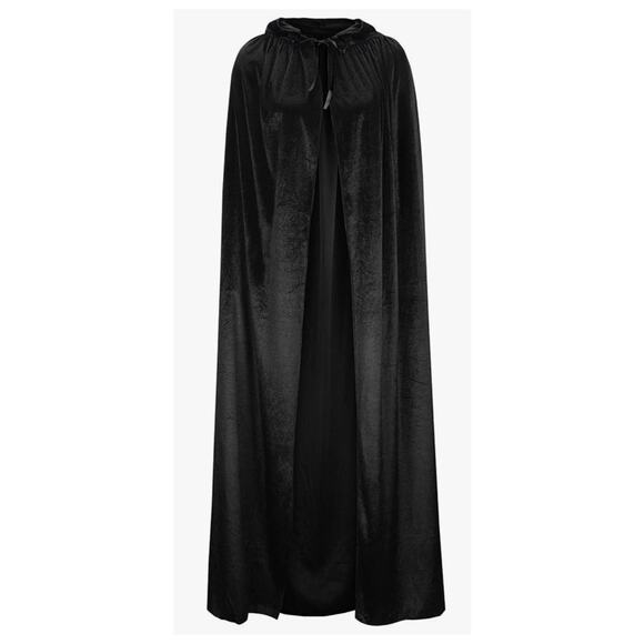 Velvet Renaissance Medieval Cloak Hooded Cape Robe Outfit Witch costume vampire - Picture 1 of 6